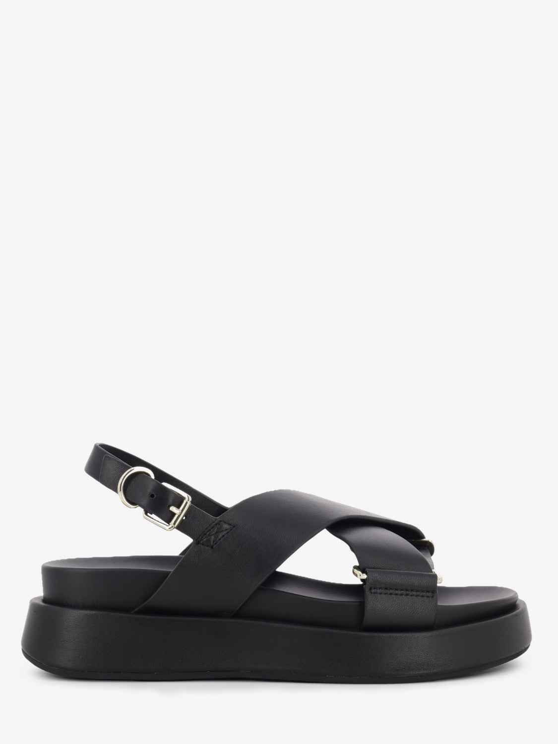Black sheep leather sandal