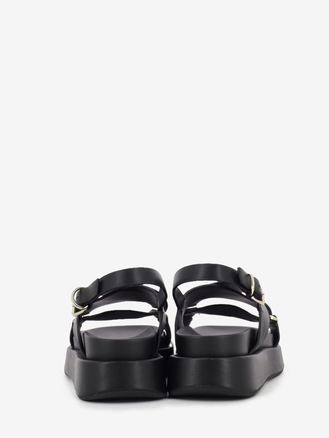 Black sheep leather sandal