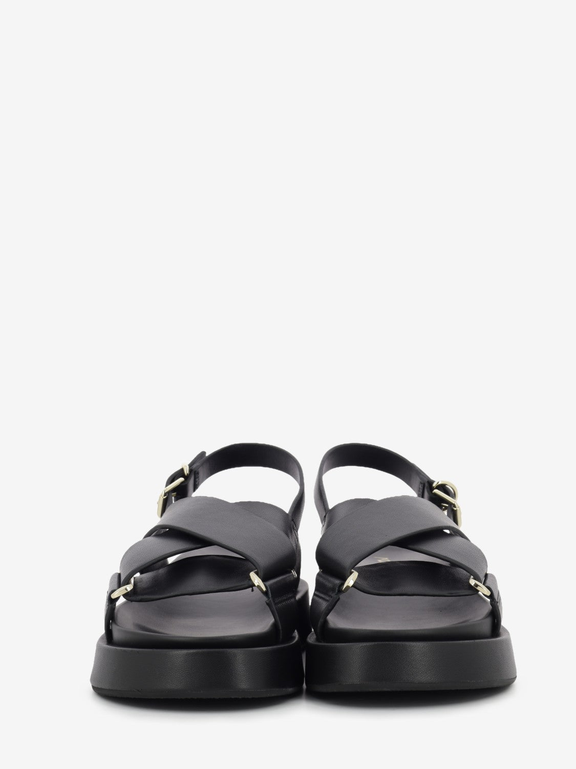 Black sheep leather sandal