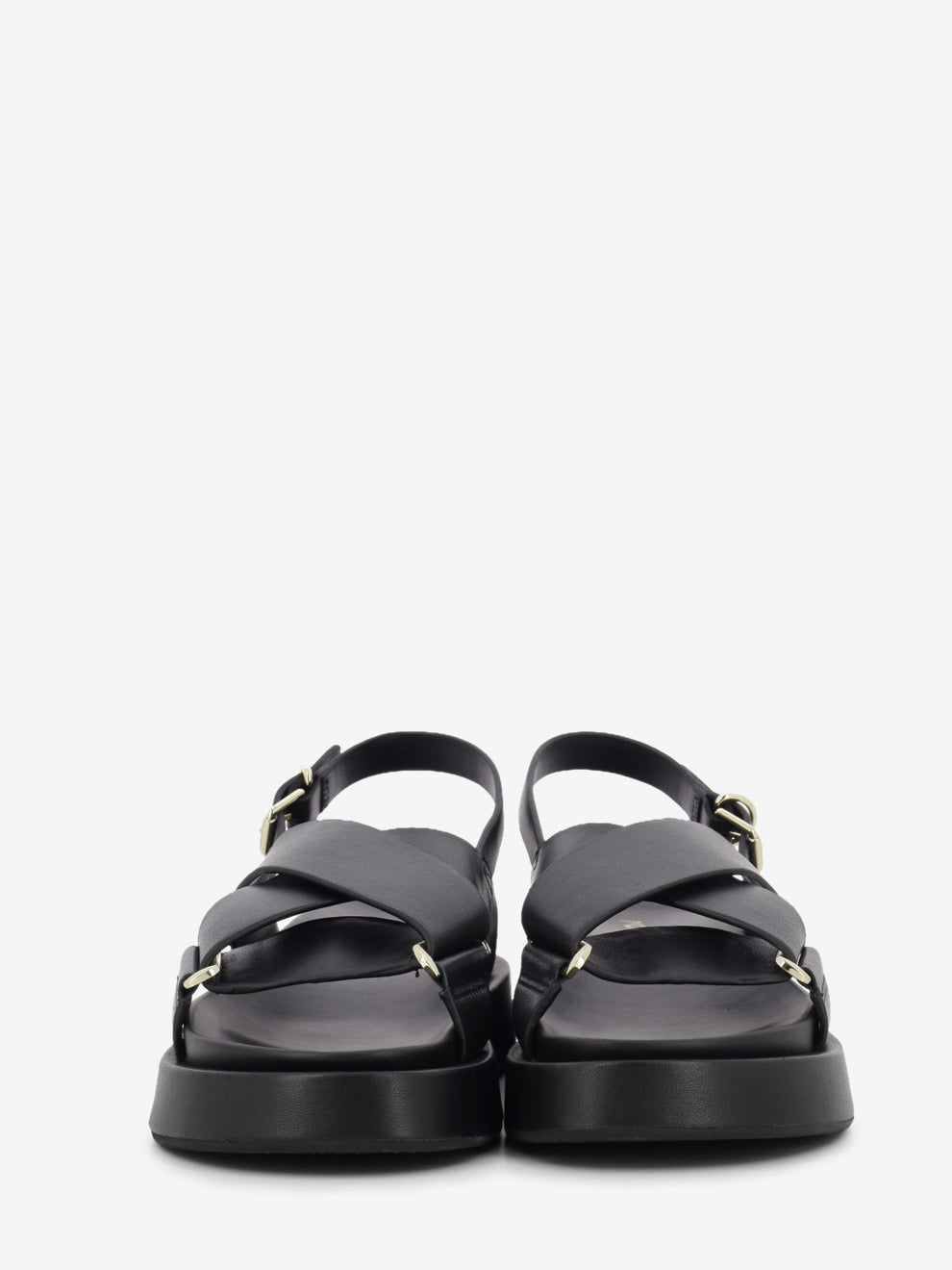 Black sheep leather sandal
