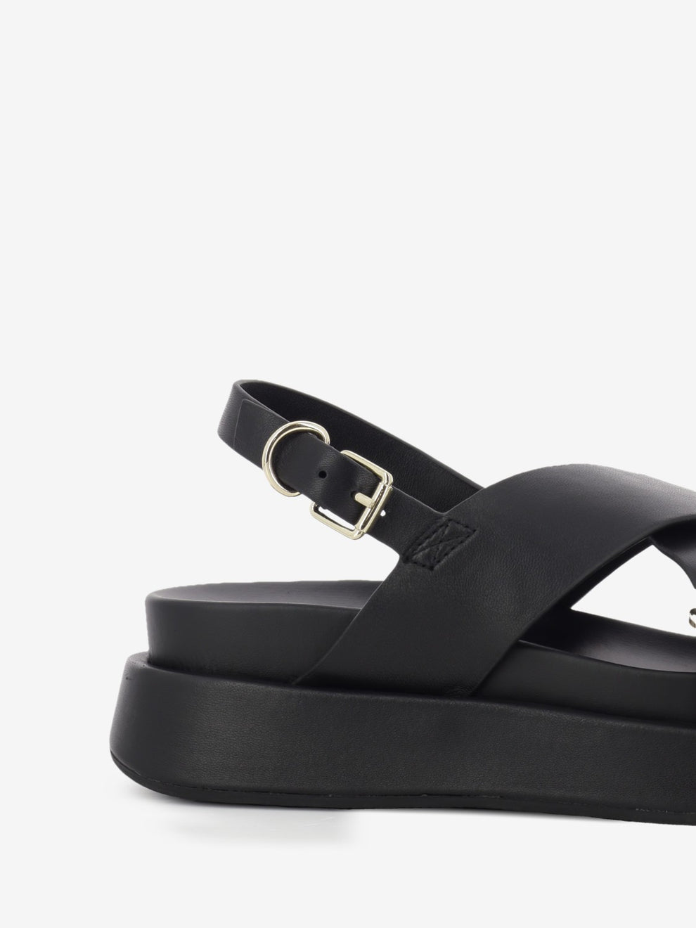 Black sheep leather sandal