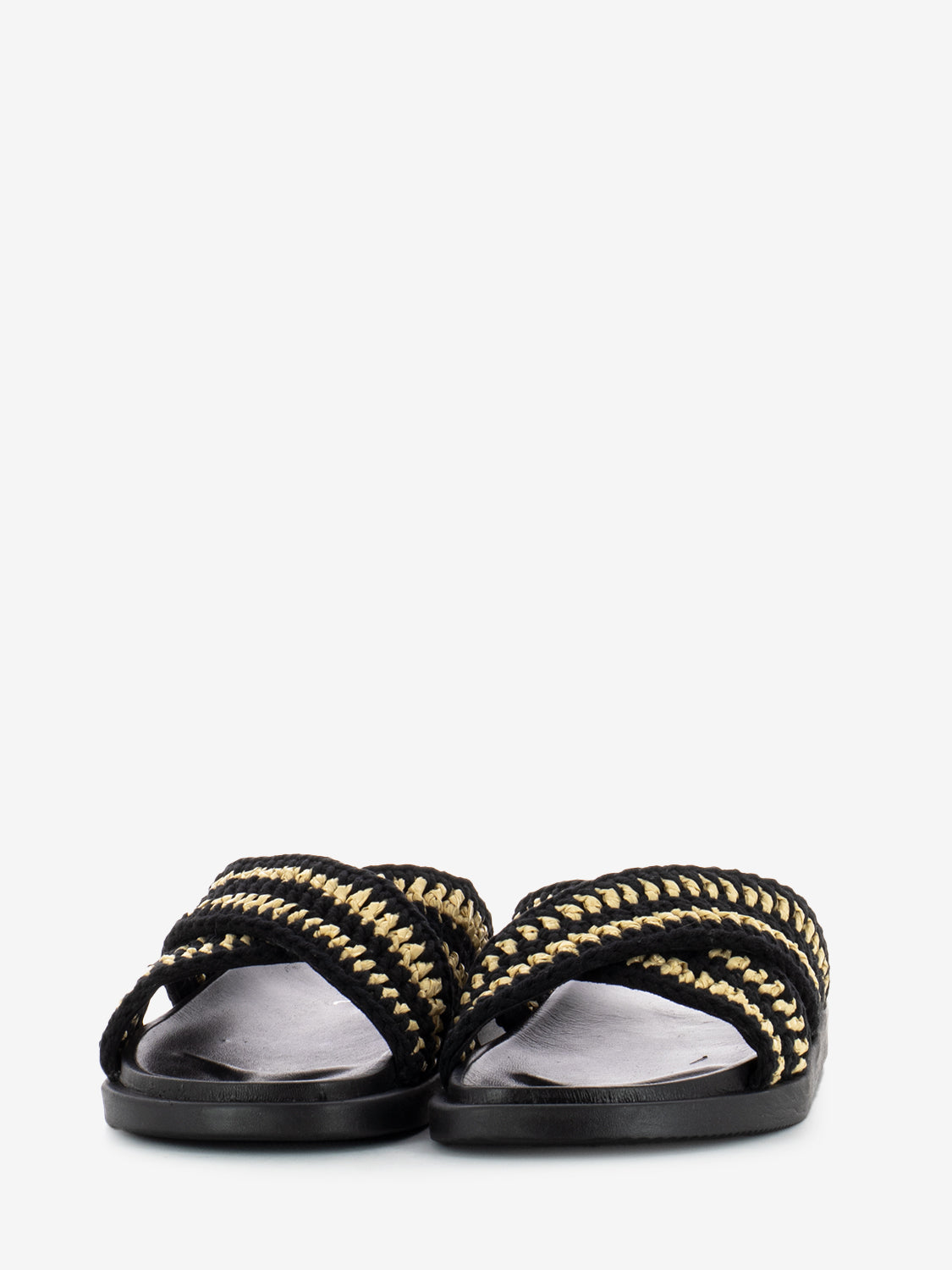 Ciabatta raffia beige / nero