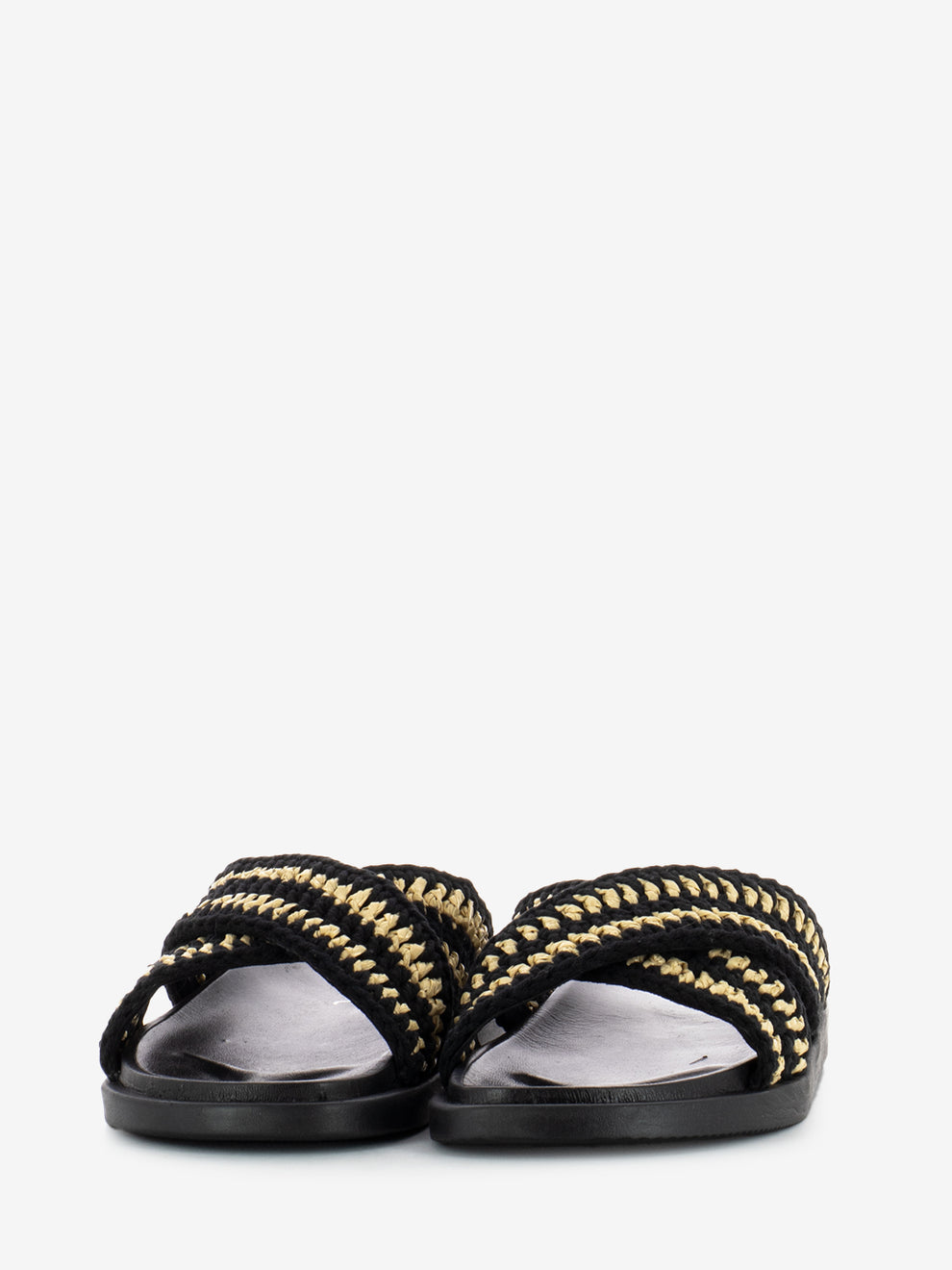 Ciabatta raffia beige / nero