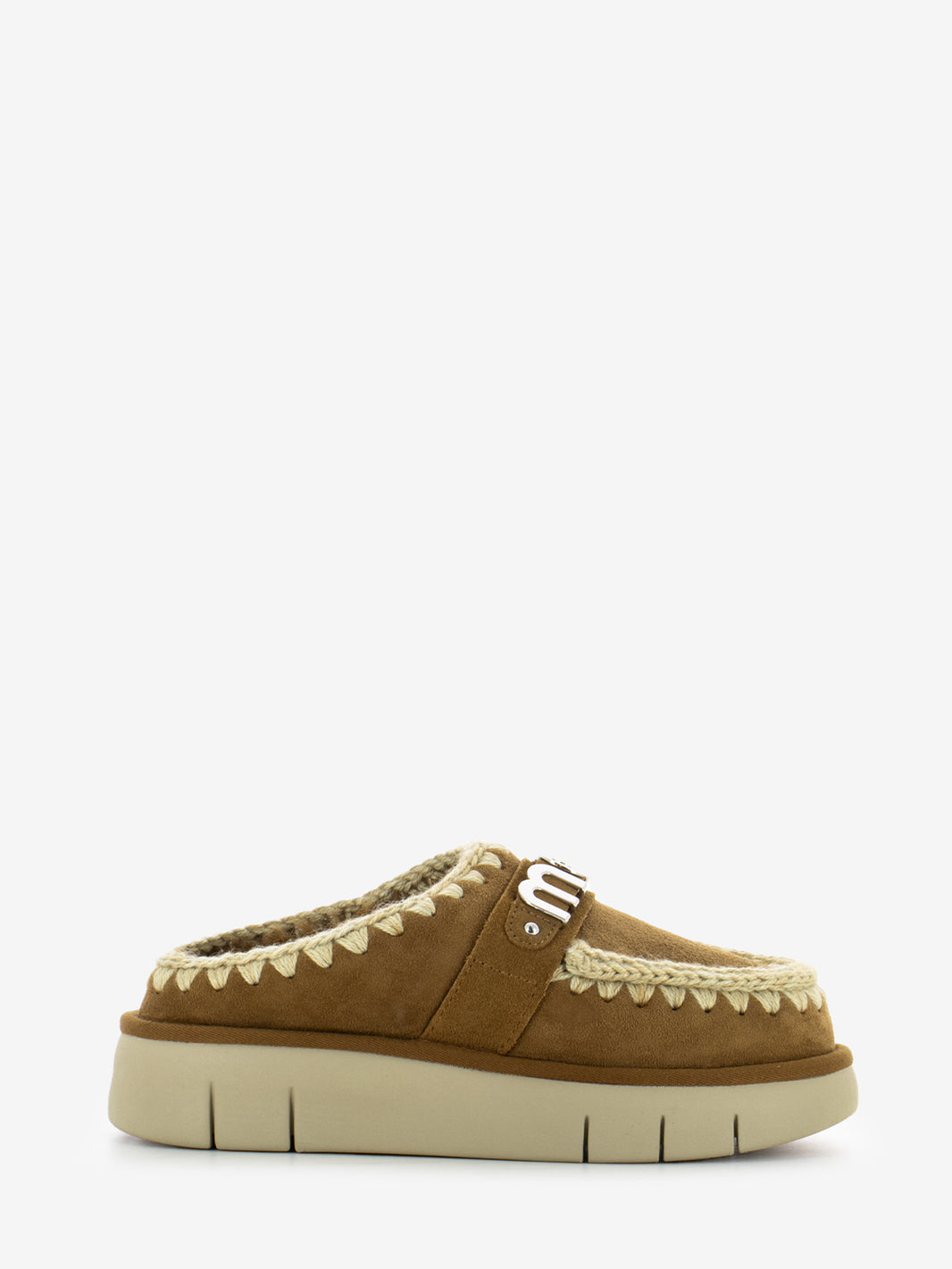 Bounce clog metal logo cognac
