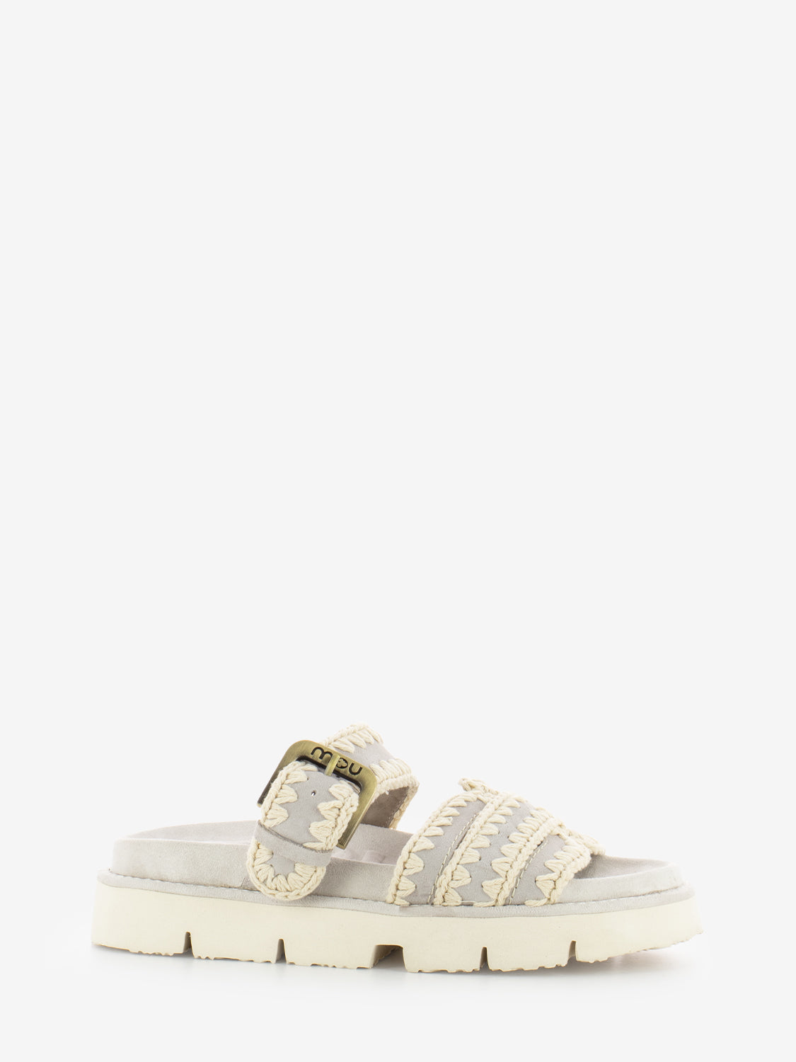 Ciabatta buckle strap beige