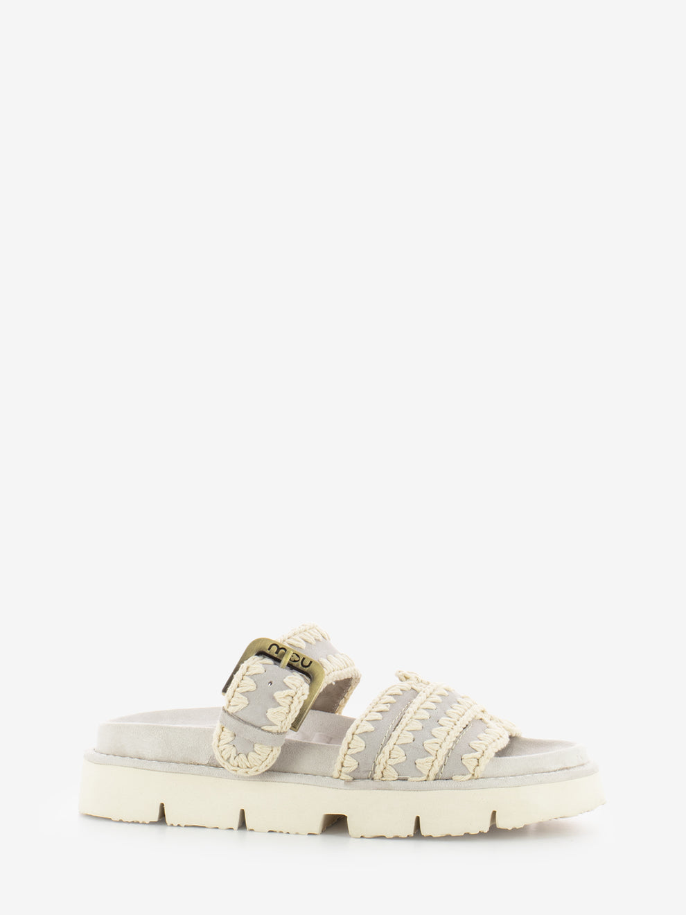 Ciabatta buckle strap beige