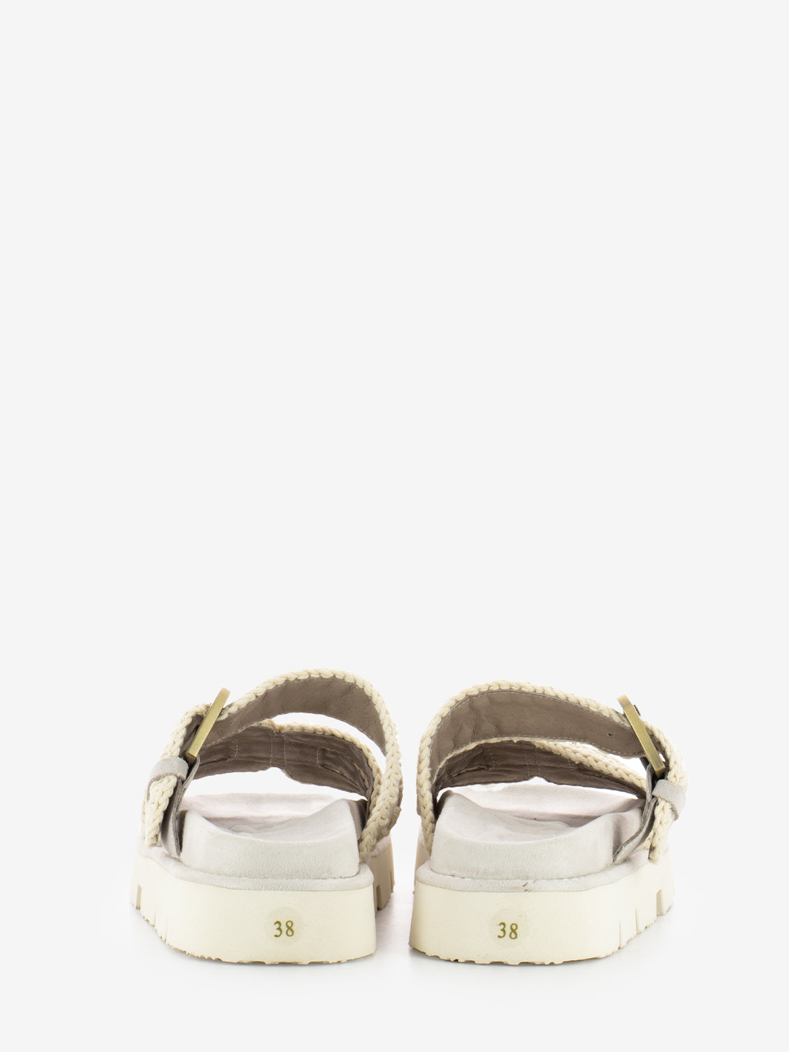 Ciabatta buckle strap beige