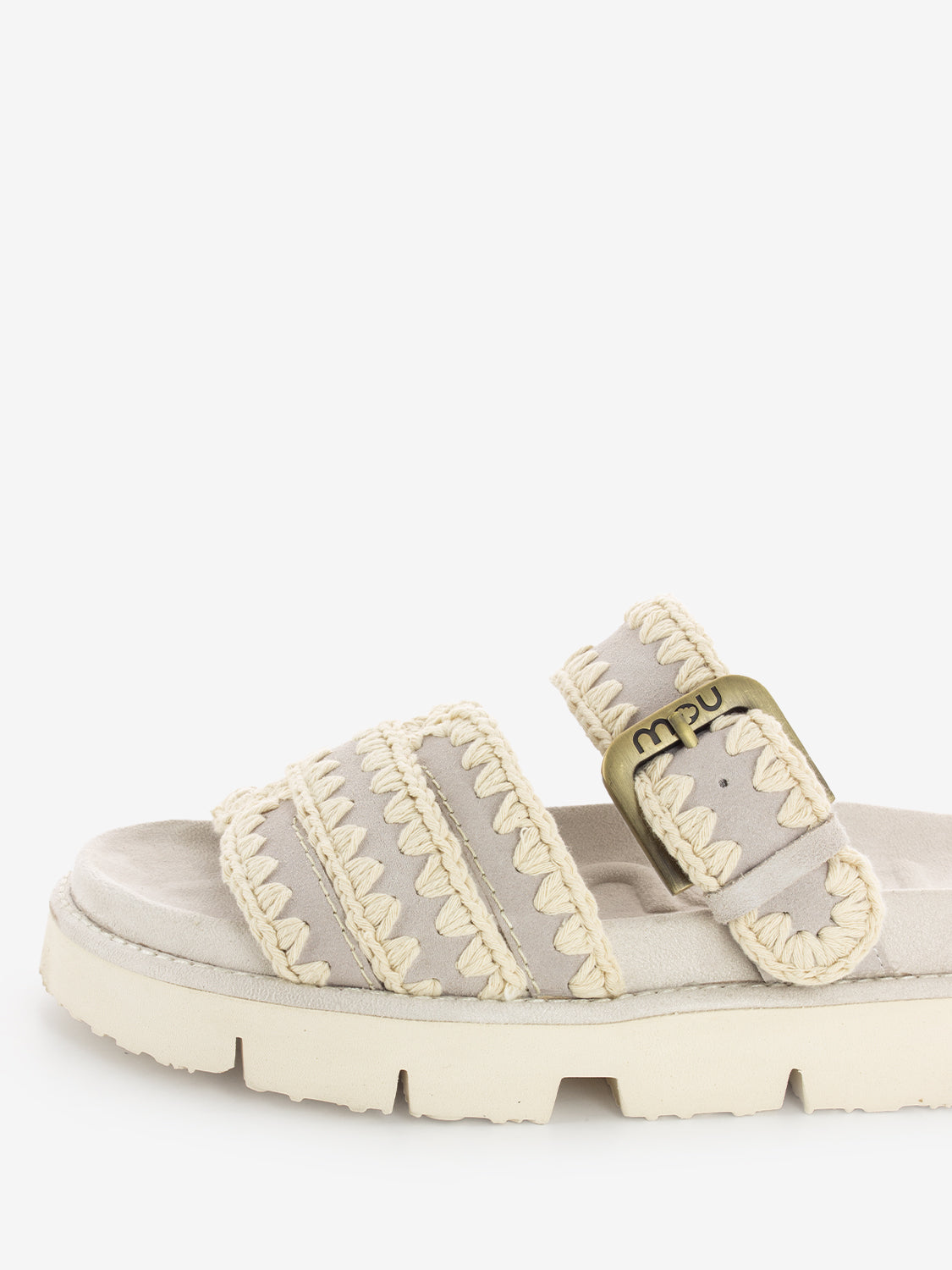 Ciabatta buckle strap beige