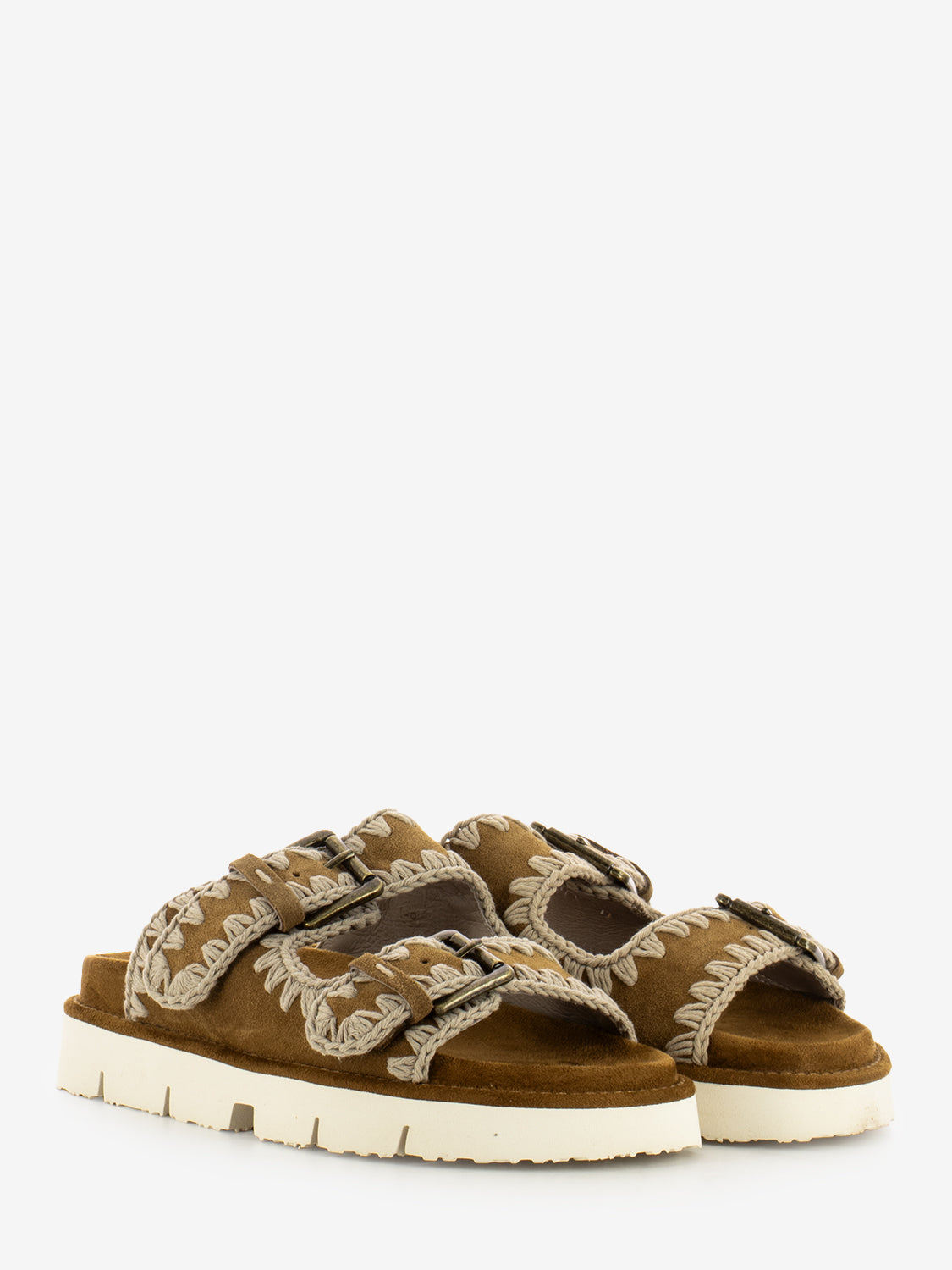 Slipper two buckles cognac