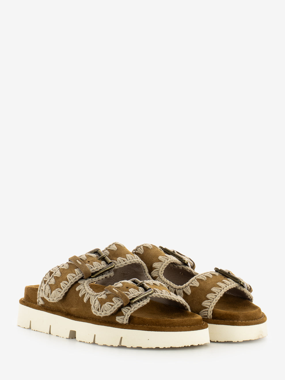 Slipper two buckles cognac
