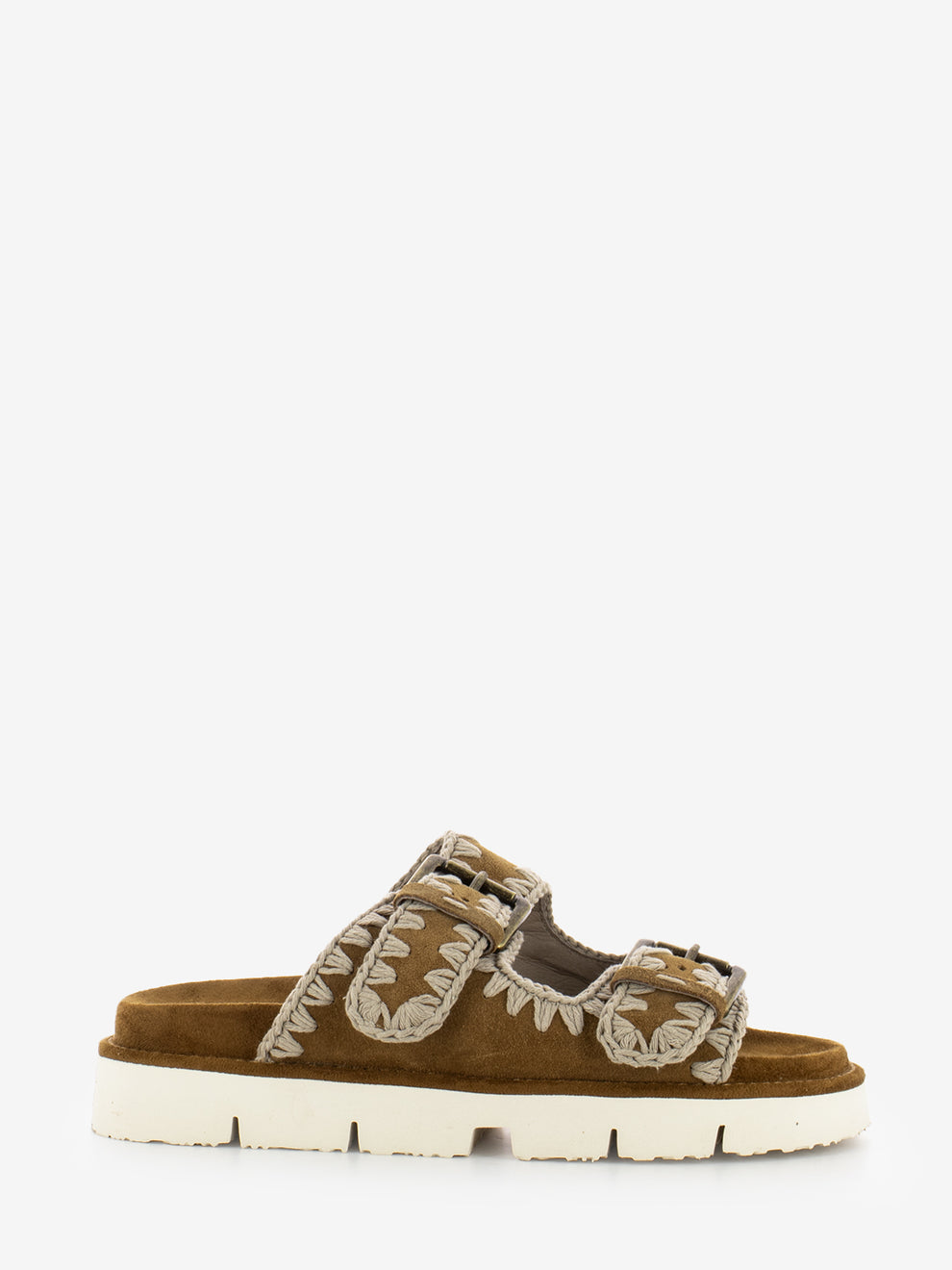 Slipper two buckles cognac