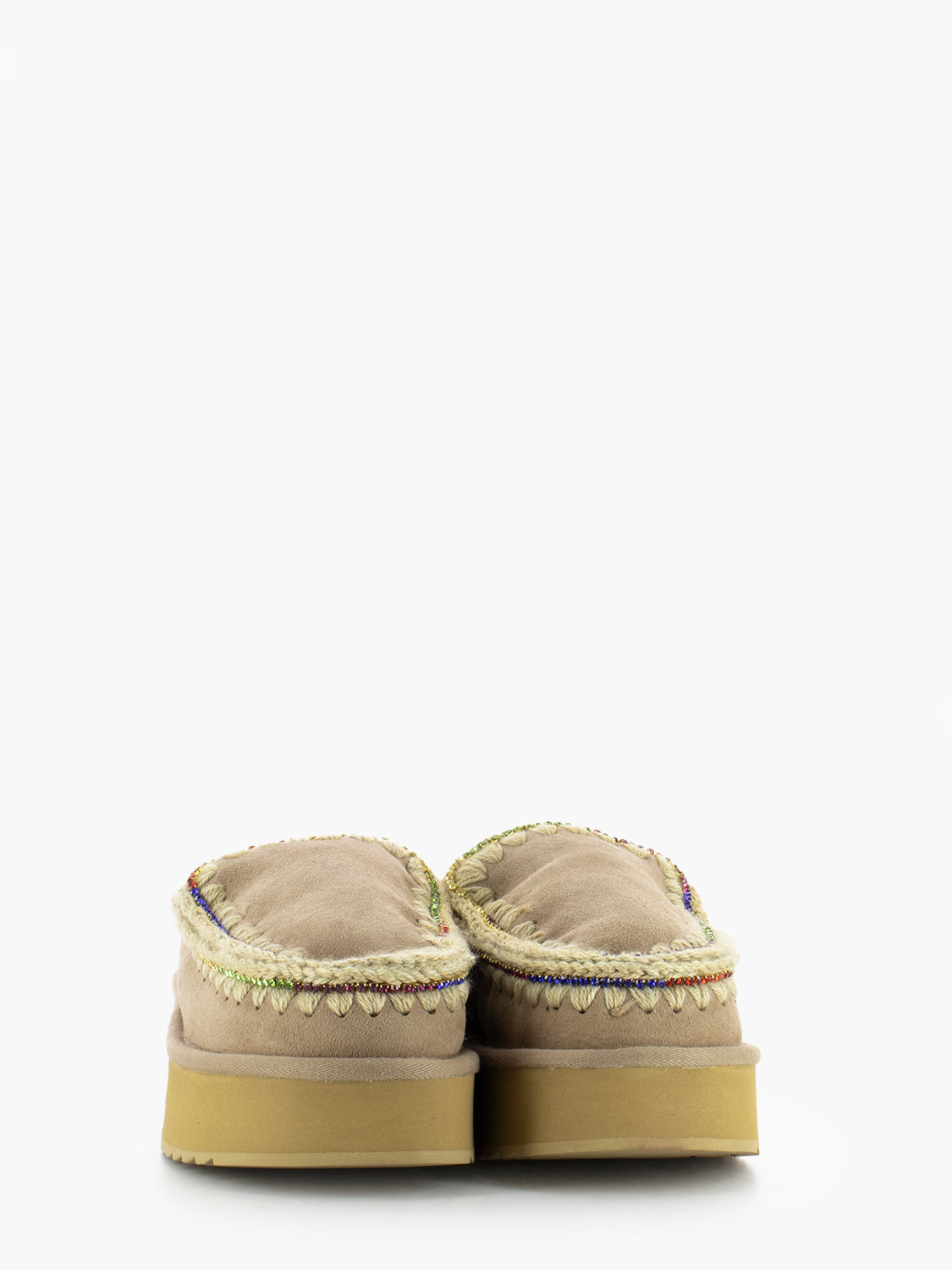 Clog eskimo platform rhinestones camel