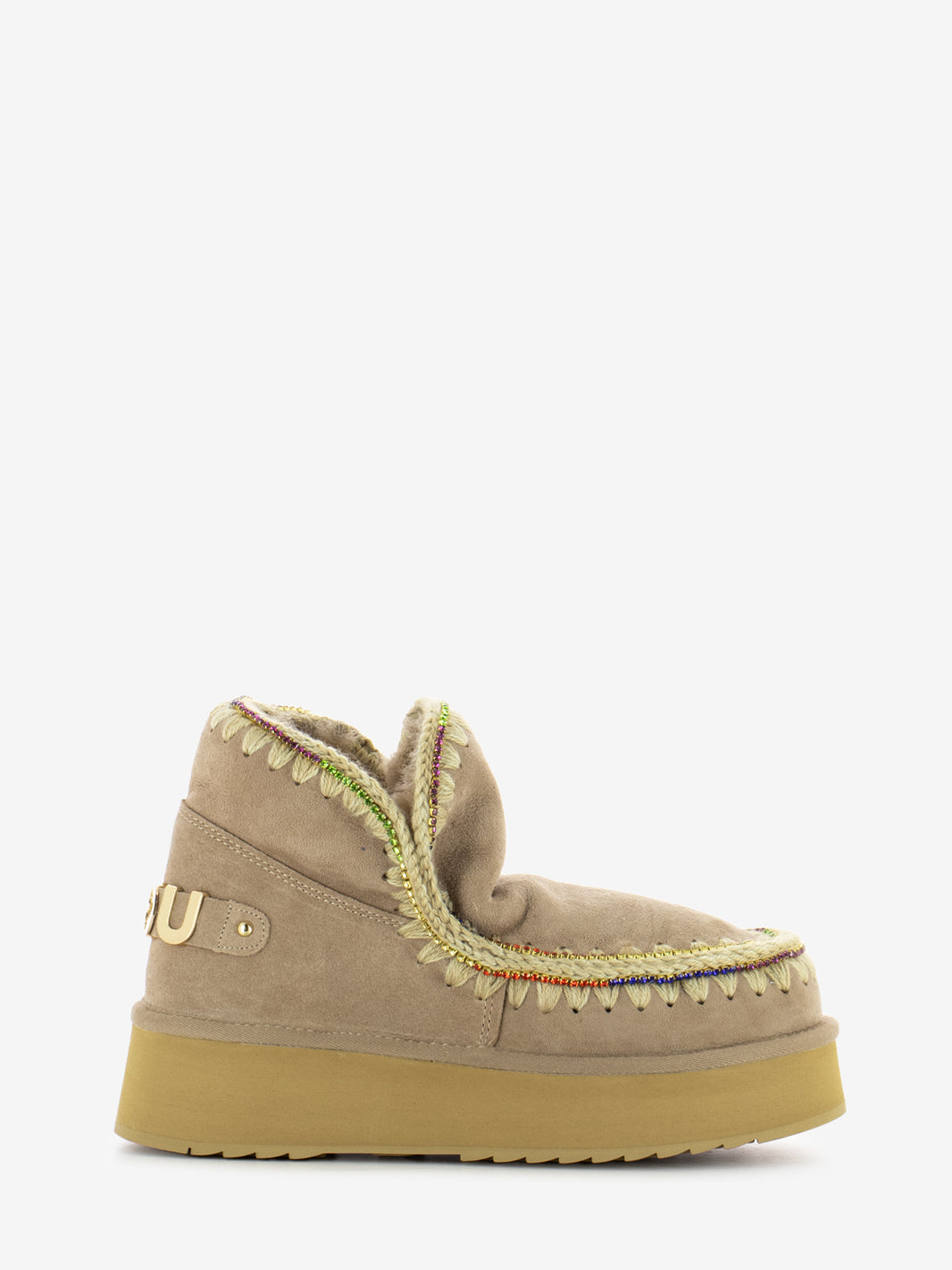 Eskimo 18 beige rhinestone platform