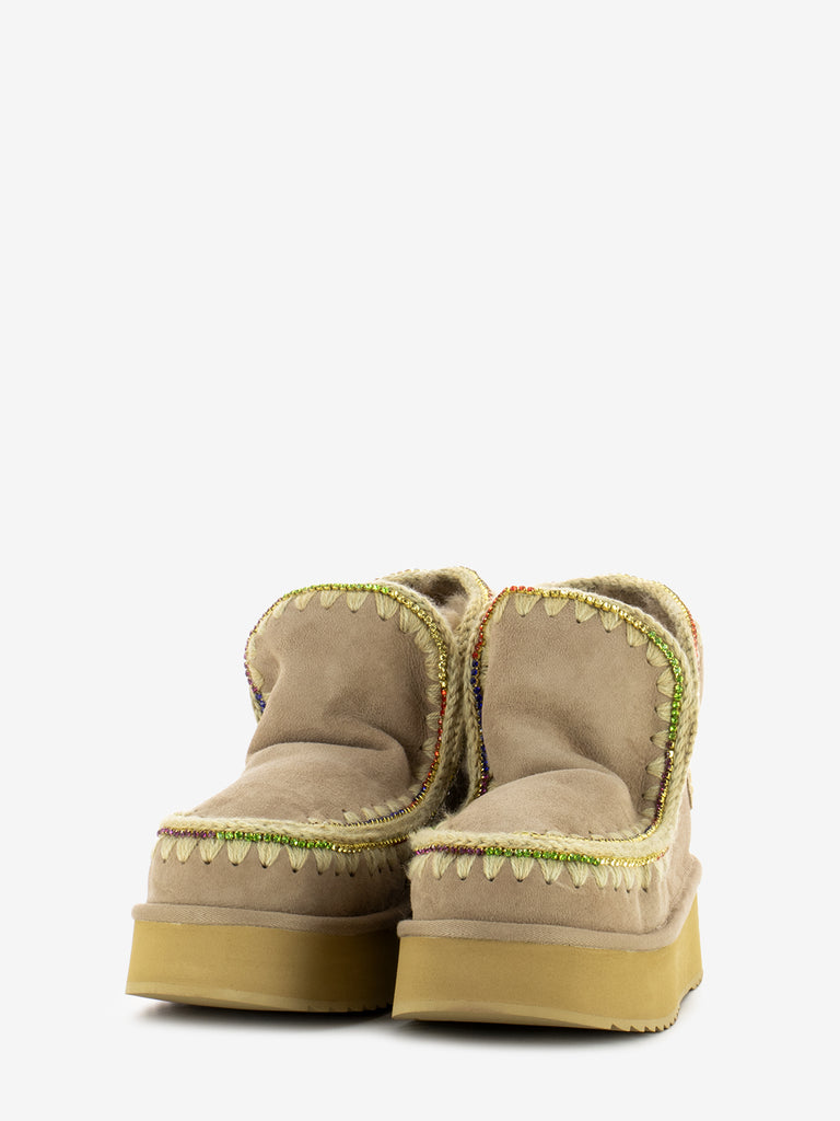 MOU - Eskimo 18 platform rhinestones beige