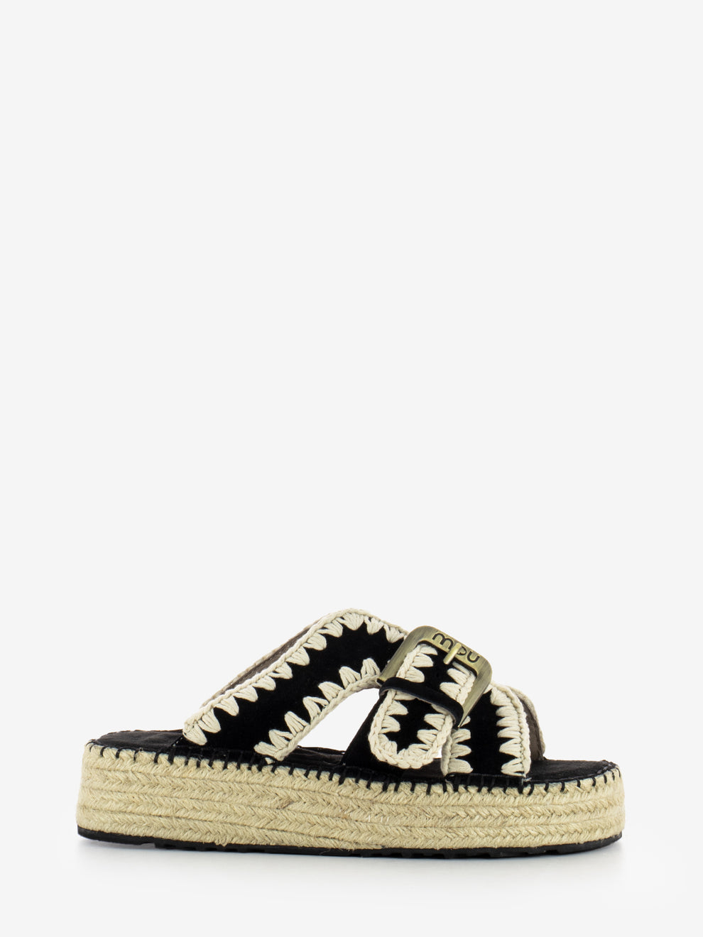 Sandali in juta beige / nero