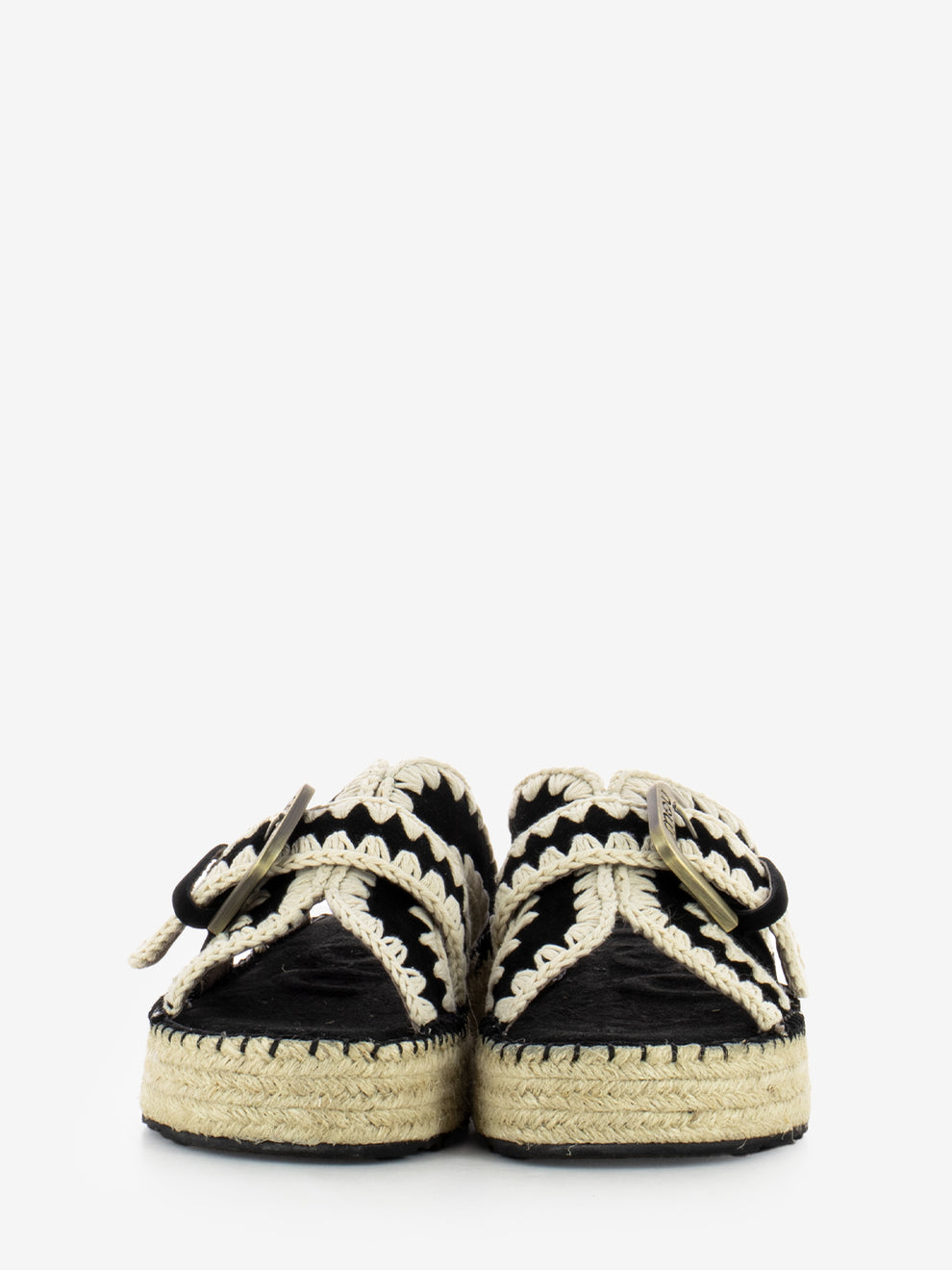 Sandali in juta beige / nero