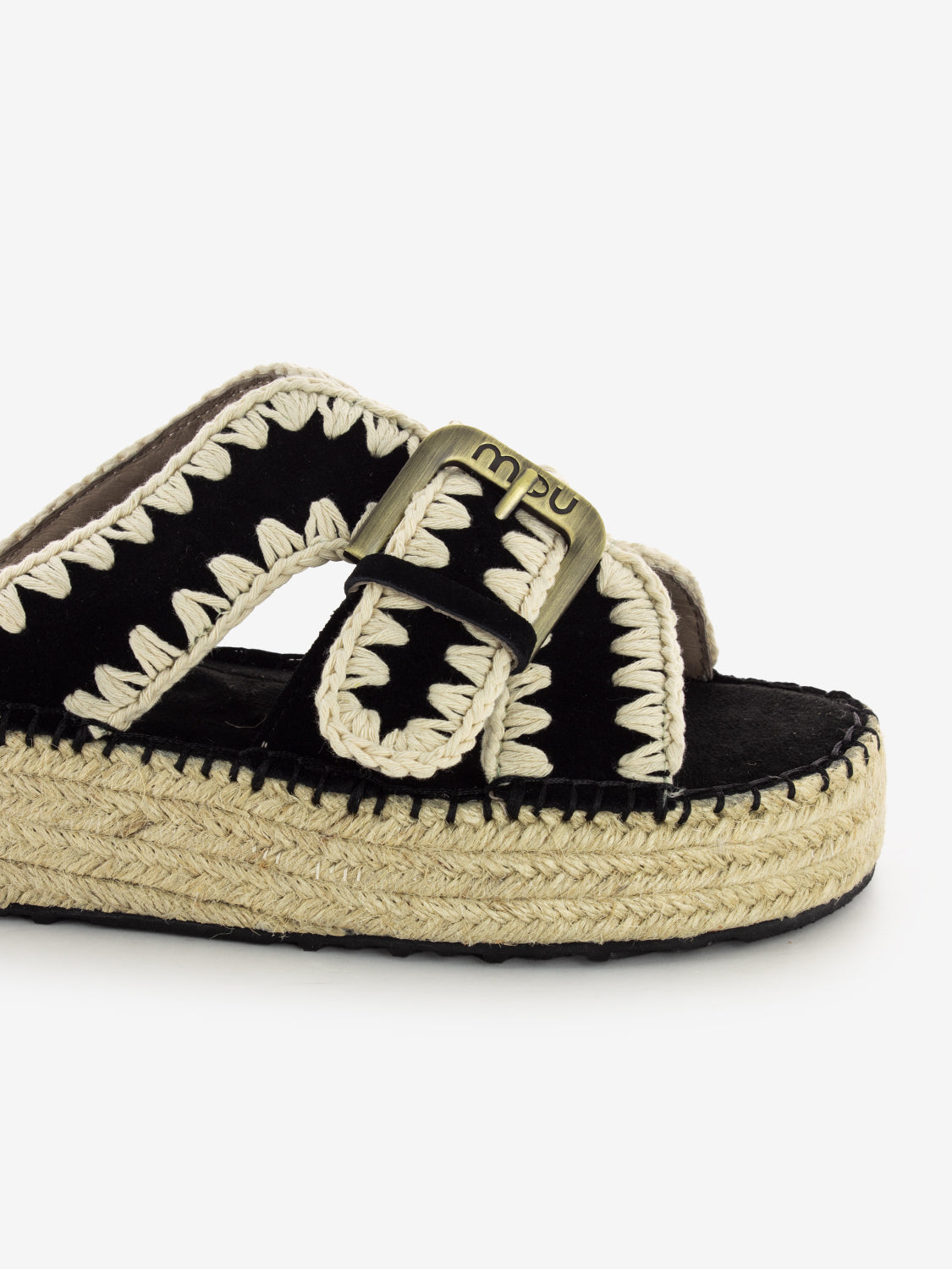 Sandali in juta beige / nero