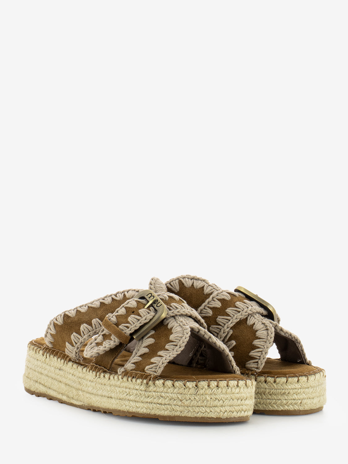 Sandali in juta cognac