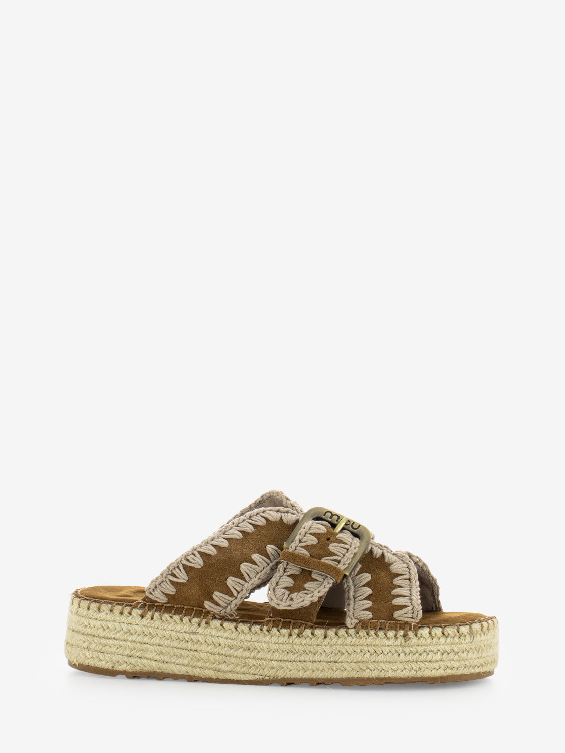 Sandali in juta cognac
