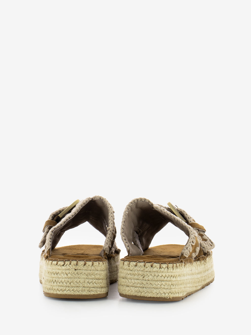 Sandali in juta cognac
