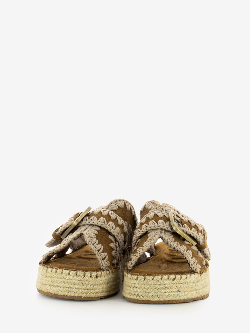 Sandali in juta cognac