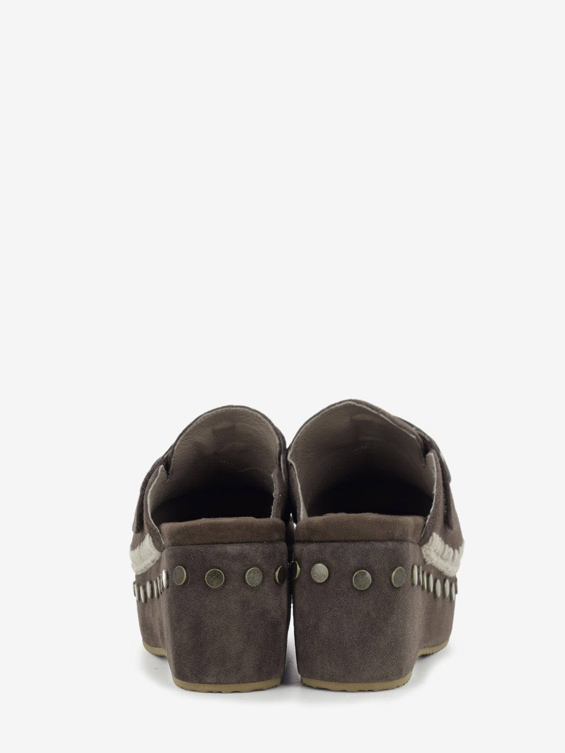 Zoccolo clog plain suede deep brown