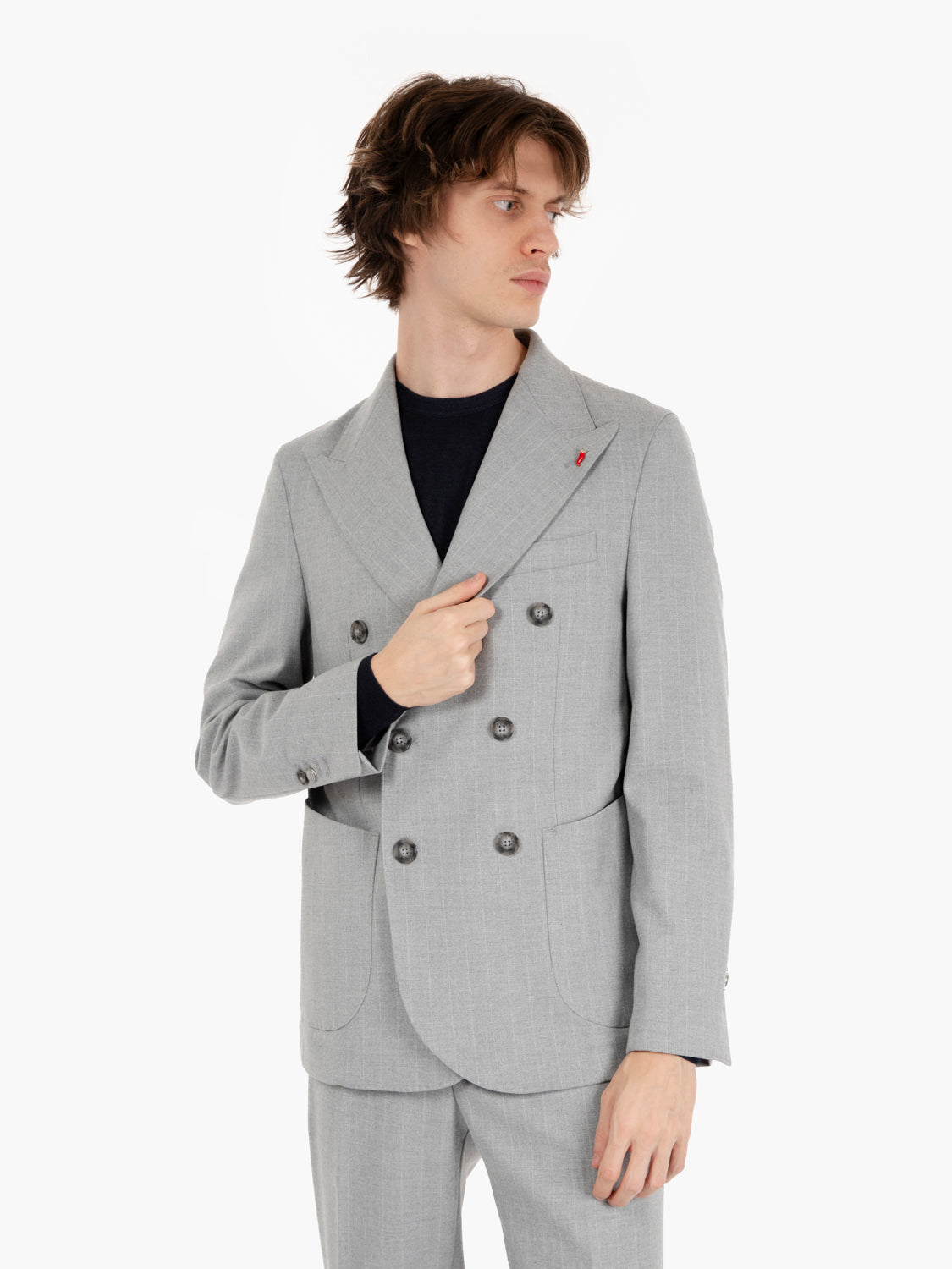 Abito Castalia gessato grigio chiaro
