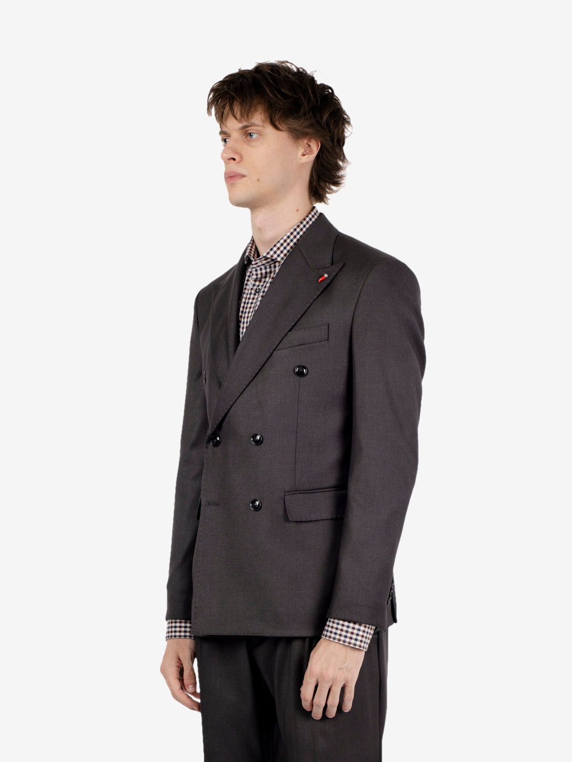 Best charcoal double-breasted suit