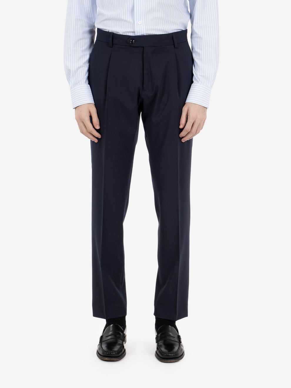 Monet blue double-breasted suit