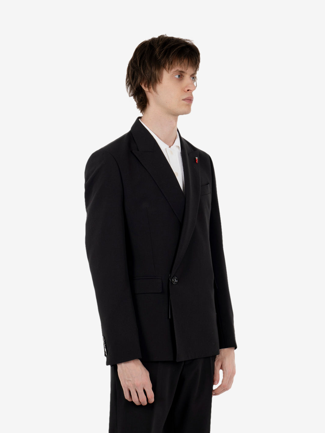 Monet black double-breasted overcoat
