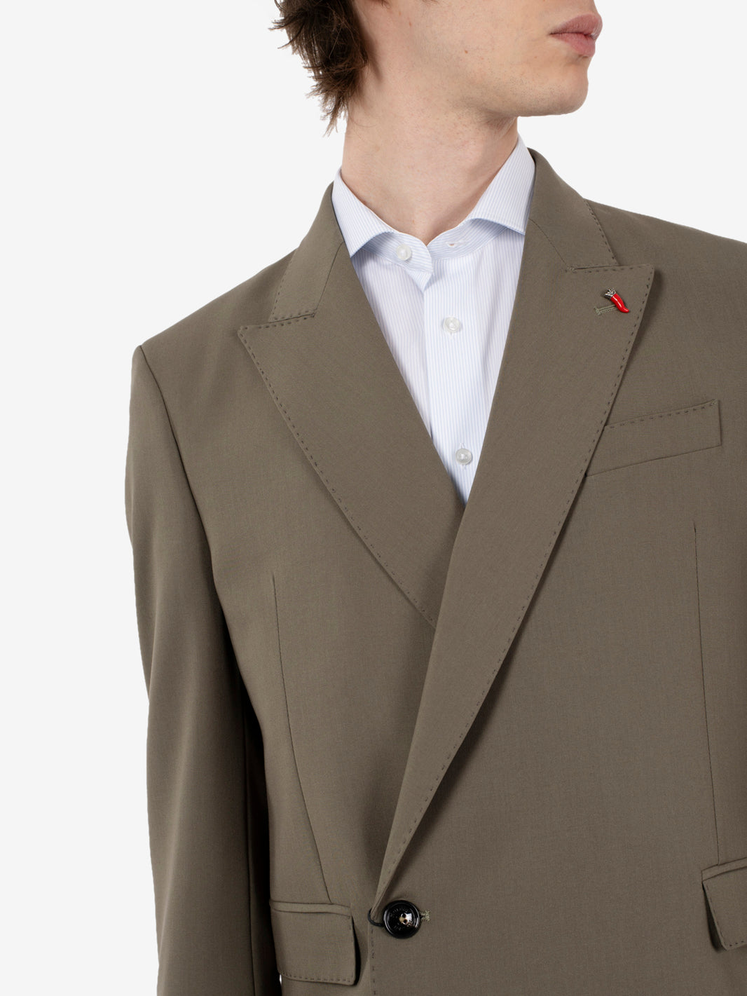 Monet double-breasted suit in sage