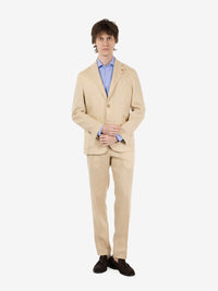 Abito monopetto Merini in lino beige