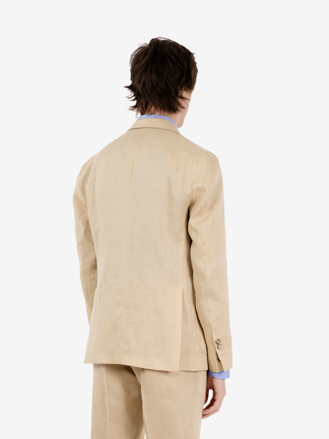Merini single-breasted linen suit in beige