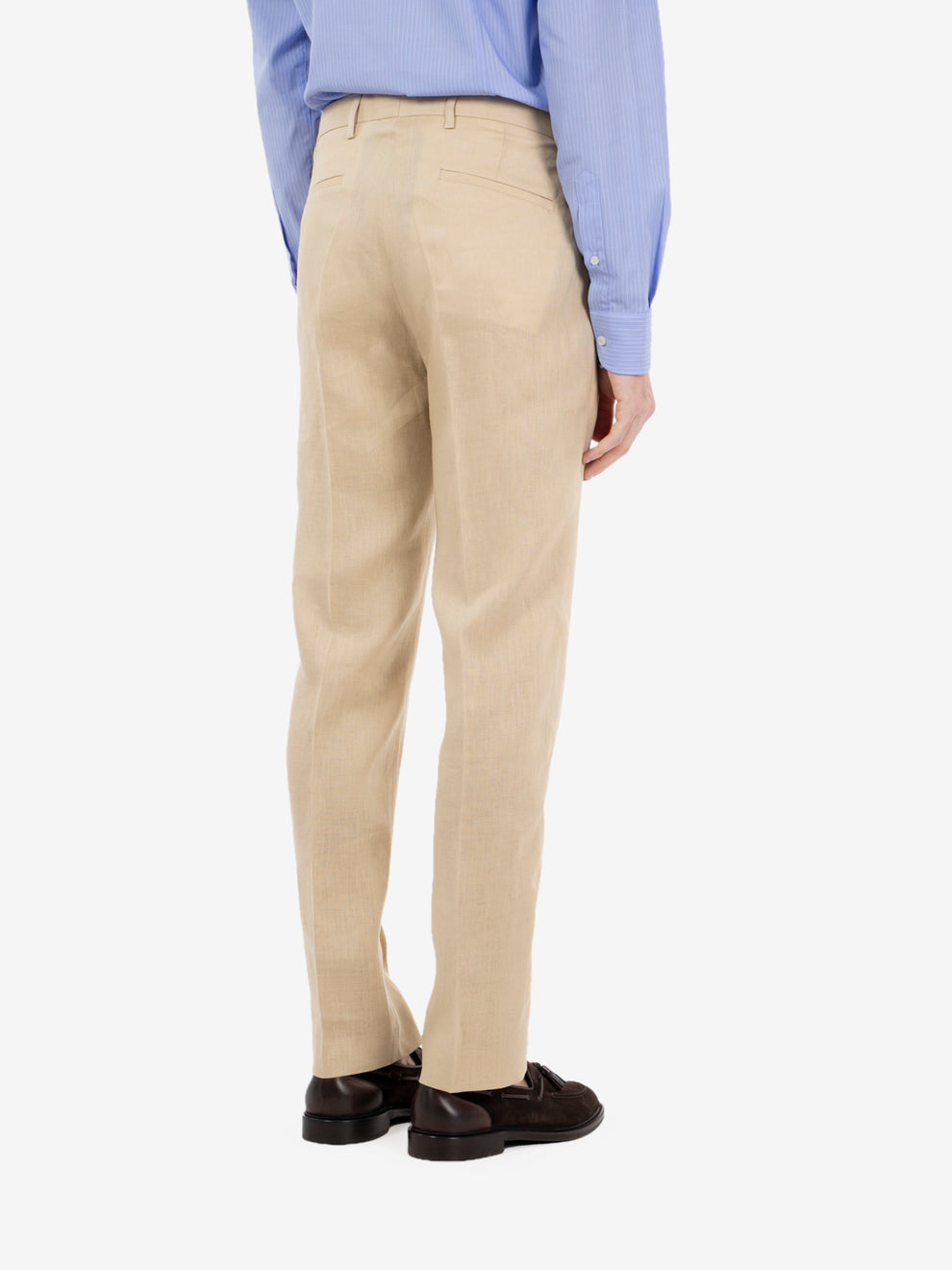 Merini single-breasted linen suit in beige