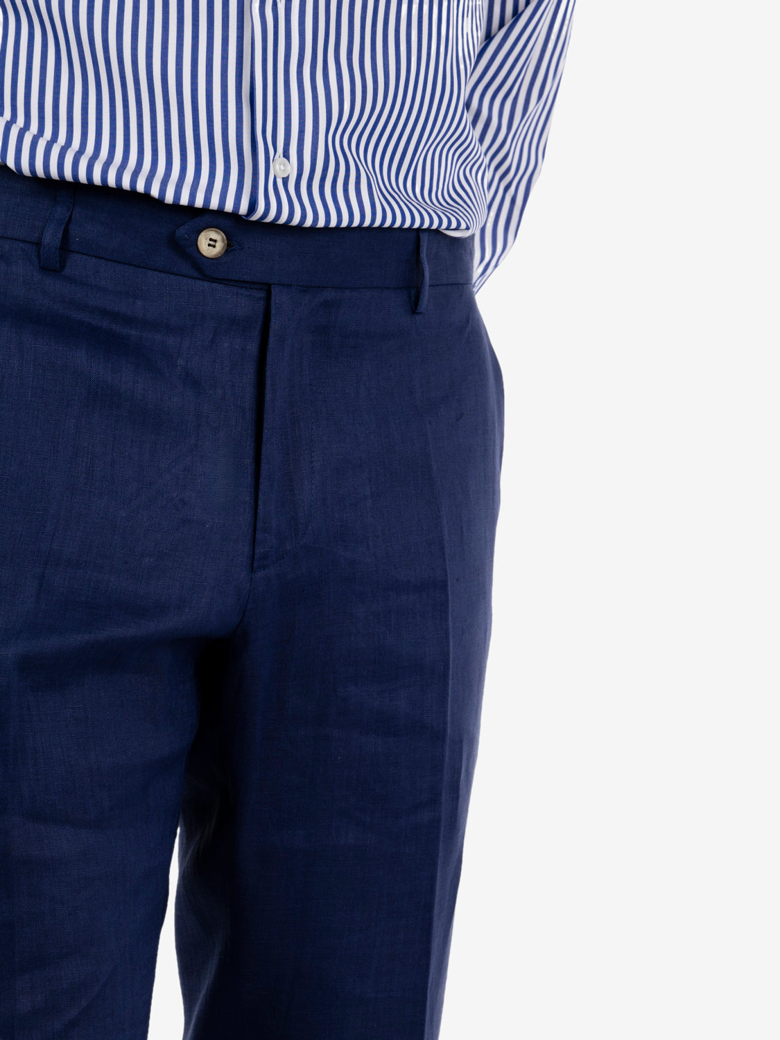 Abito monopetto Merini in lino blu