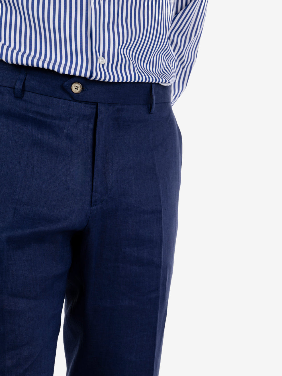 Abito monopetto Merini in lino blu