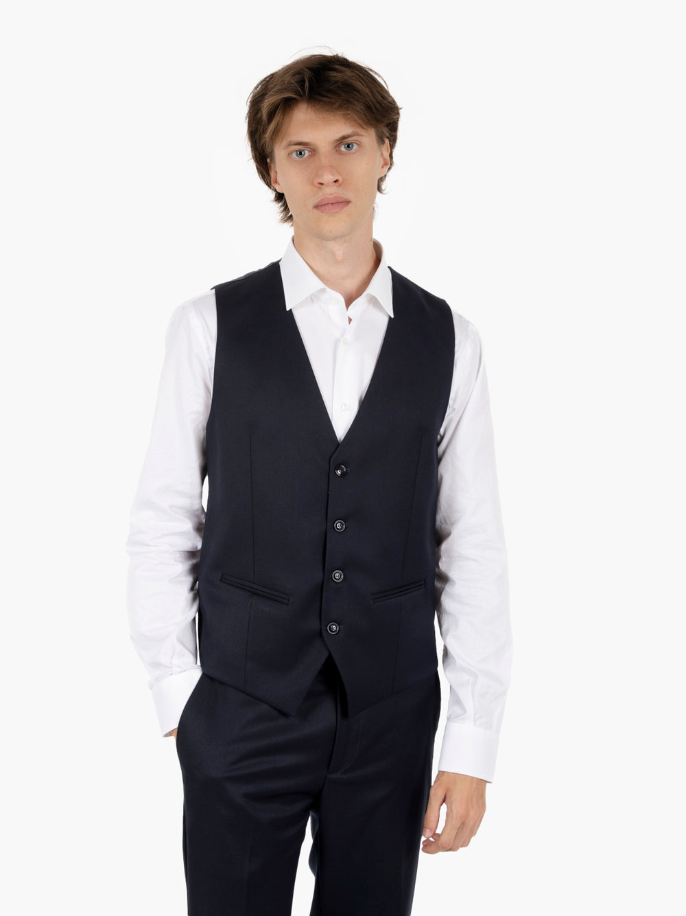 Abito Texas con gilet blu
