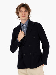 MULISH - Blazer Eros doppiopetto spinato navy