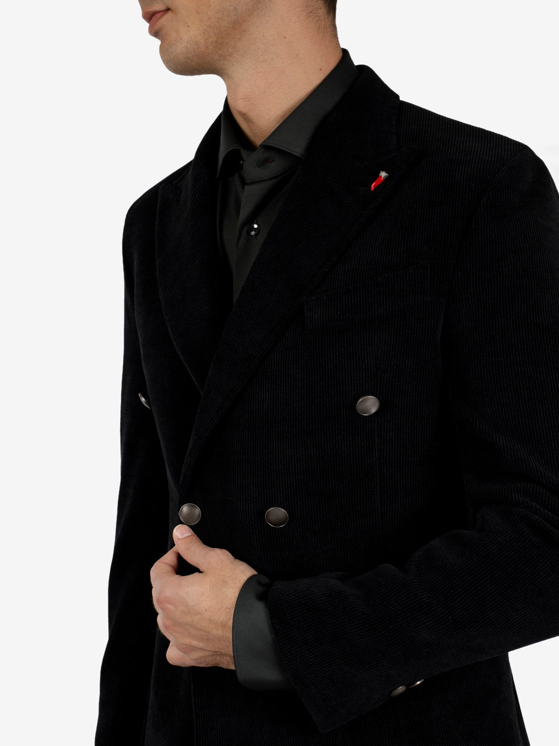 Blazer in velluto a coste Arcano nero