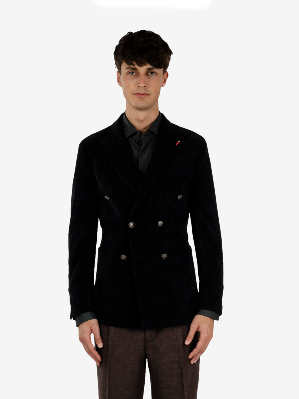 Blazer in velluto a coste Arcano nero