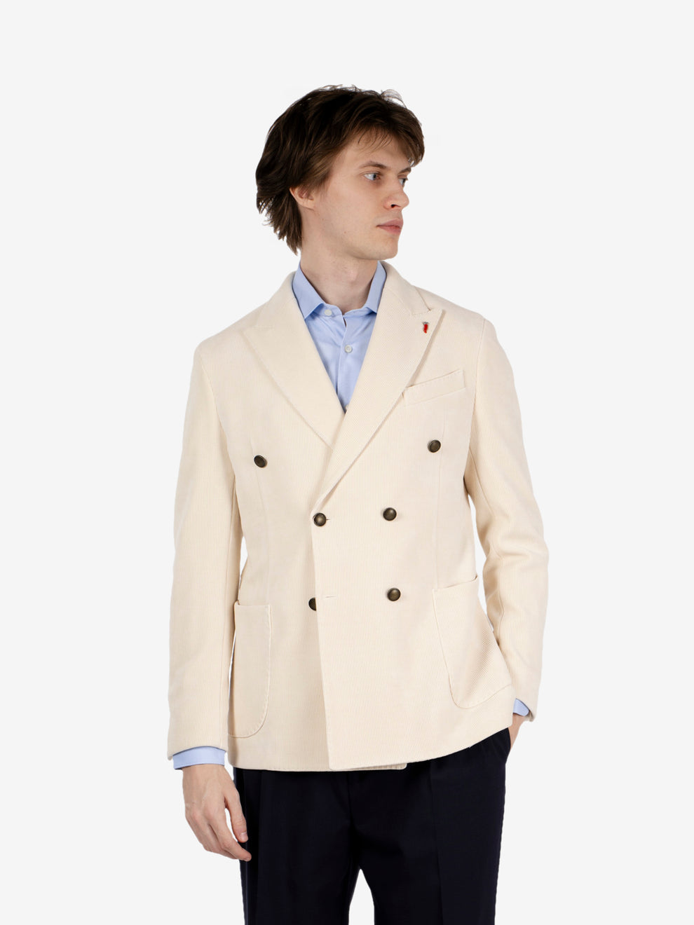 Blazer in velluto a coste Arcano panna