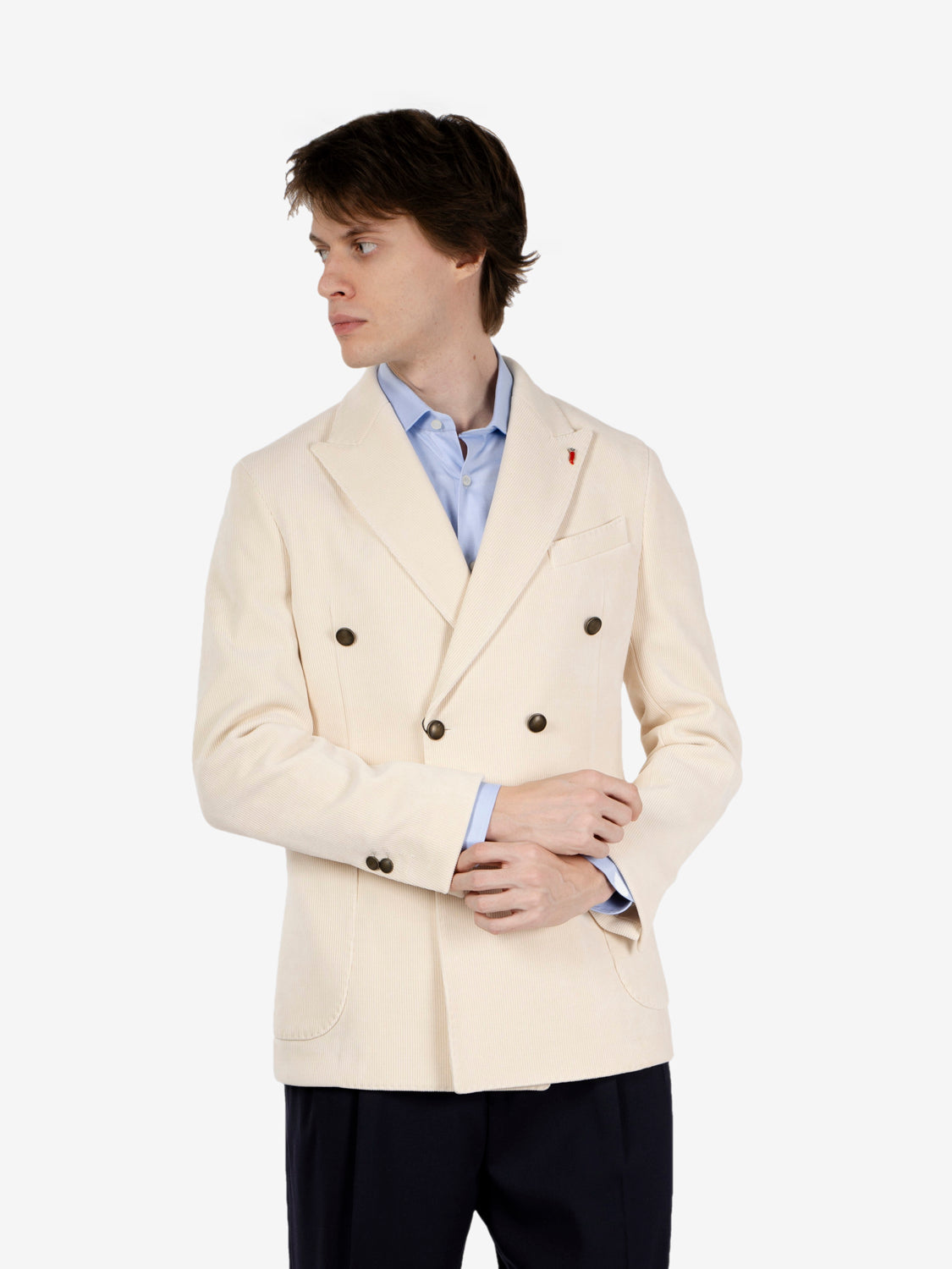 Blazer in velluto a coste Arcano panna