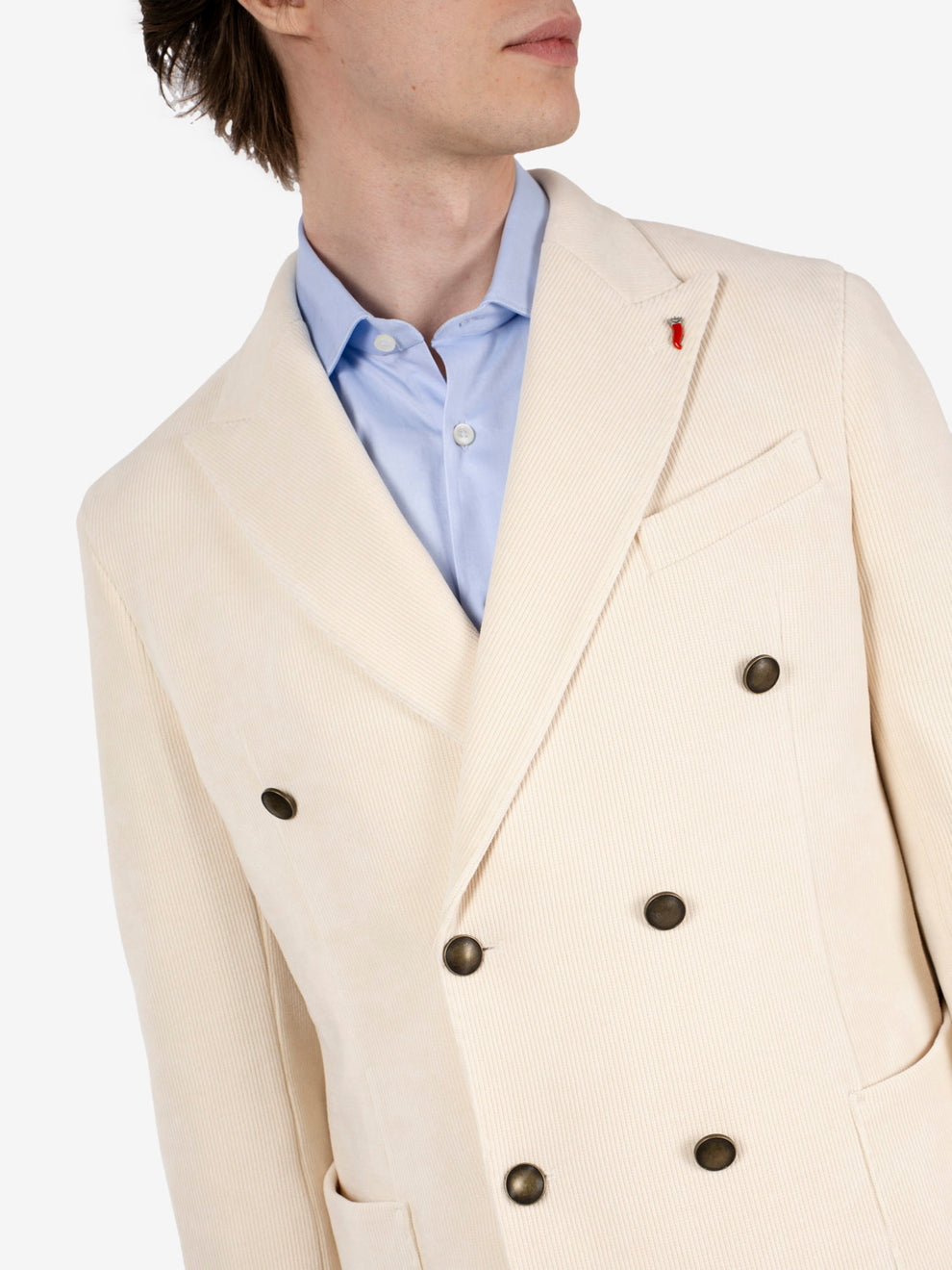 Blazer in velluto a coste Arcano panna