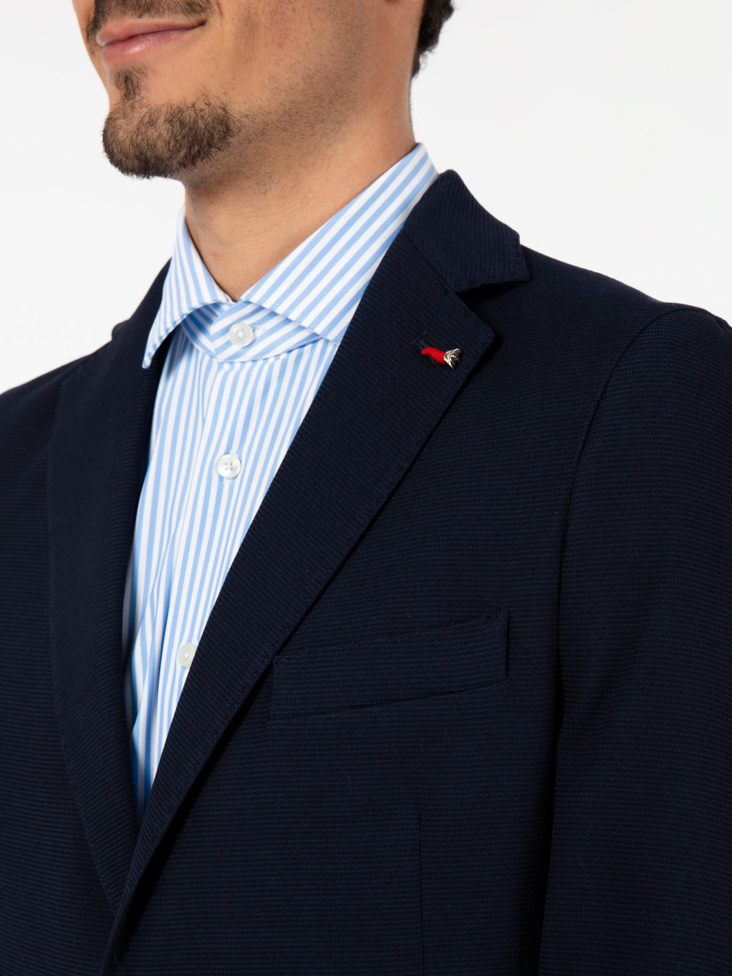 Blazer monopetto in jersey blu