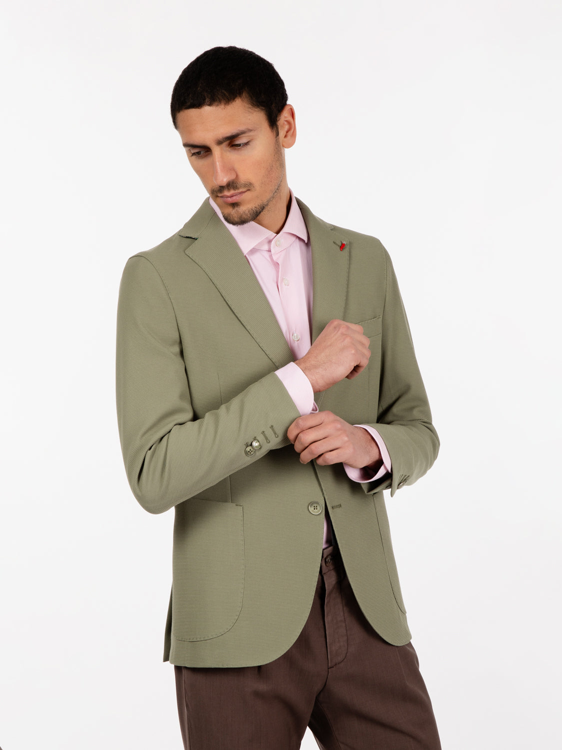 Sage Jersey Single Breasted Blazer
