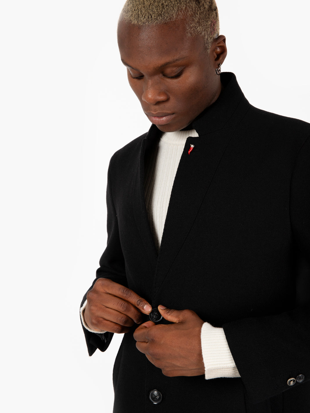 Cappotto collo in piedi Plutone nero