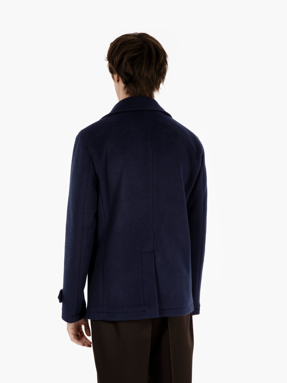 Cappotto corto doppio petto blu