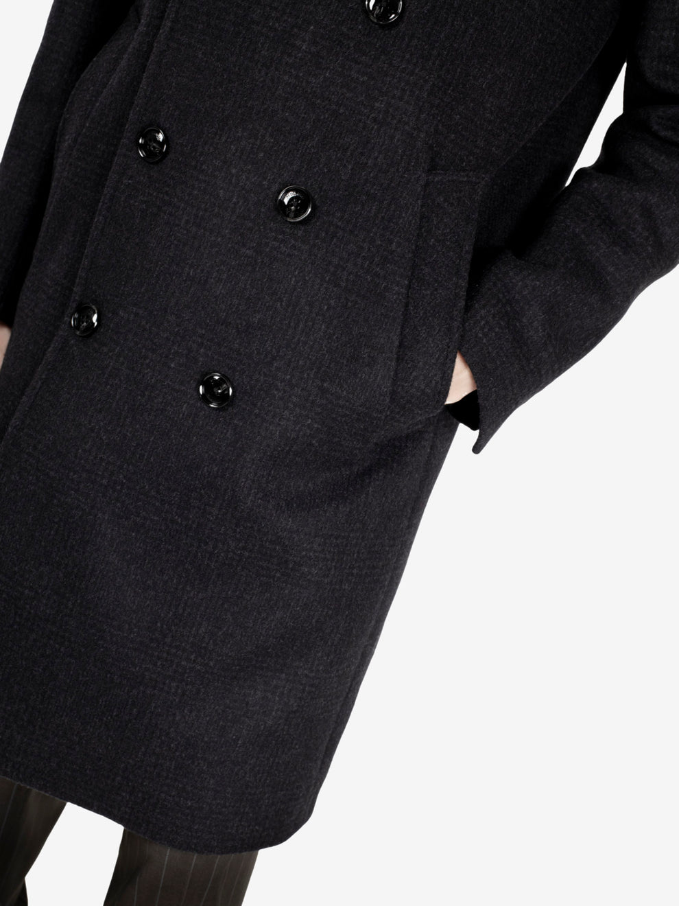 Cappotto doppiopetto over nero