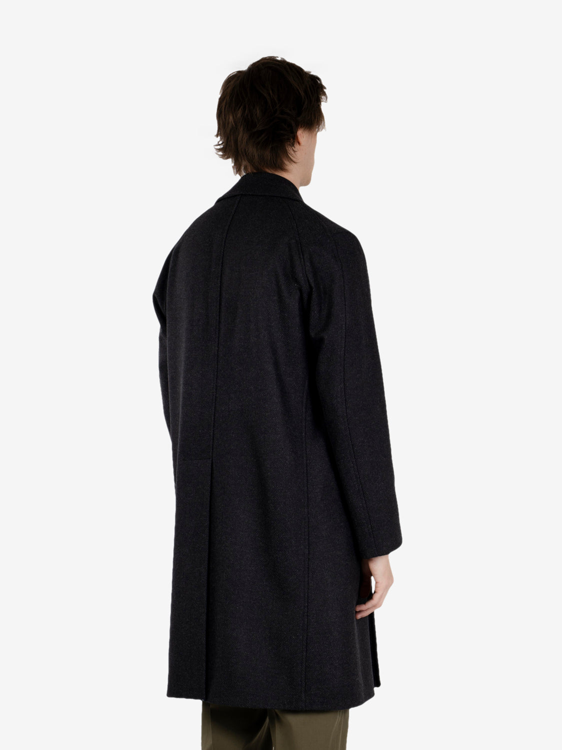 Cappotto raglan spinato antracite