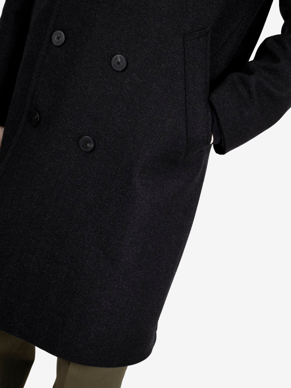 Cappotto raglan spinato antracite